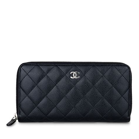 chanel black long wallet|chanel long zipped wallet.